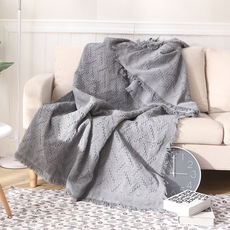 Gray Soft Blanket Nordic Blanket Size 180 X 230 Cm Throw Blanket