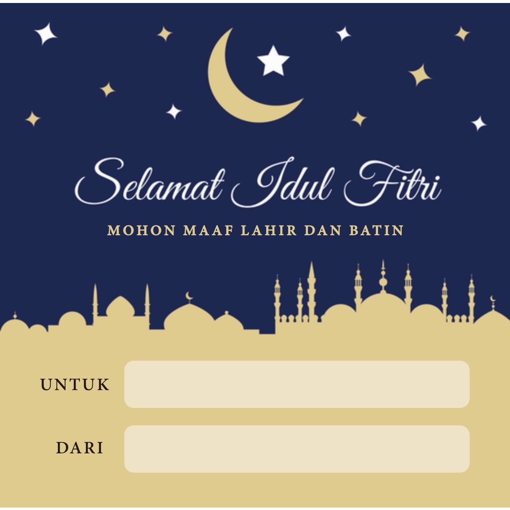 Jual Kartu Ucapan Selamat Lebaran Hari Raya Idul Fitri Card Hang Tag ...