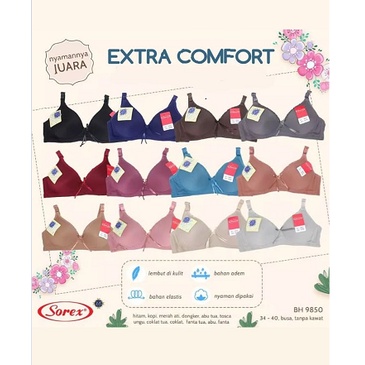 Sorex Bra Extra Comfort Busa Tanpa Kawat Kait 2 Setara Cup B BH 9850