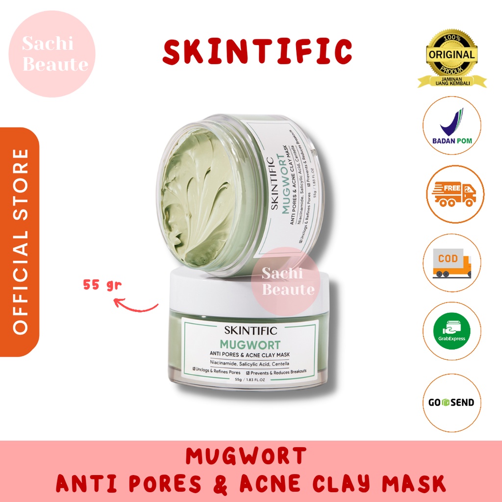 Jual SKINTIFIC Mugwort Anti Pores Acne Clay Mask Pore Clarifying Wask