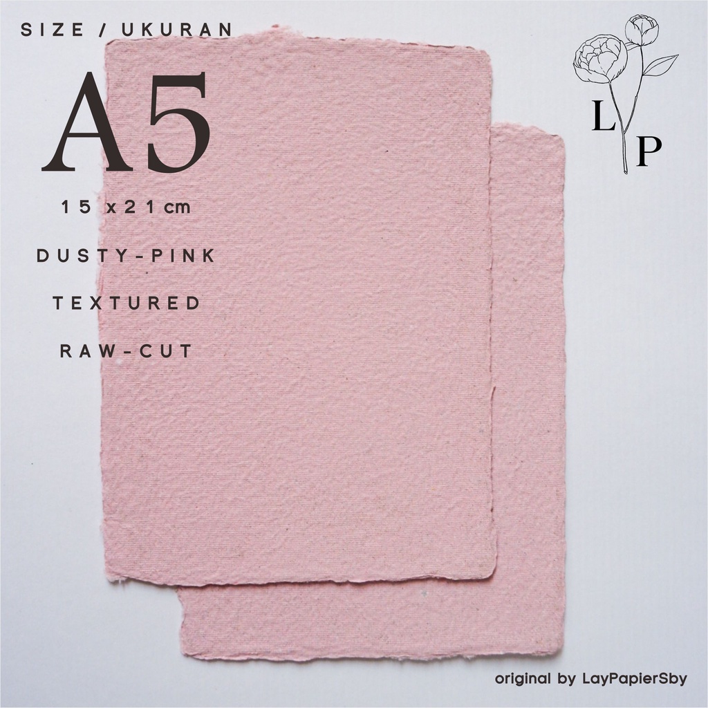 Jual Handmade Paper Kertas Daur Ulang Dusty Pink Shopee Indonesia