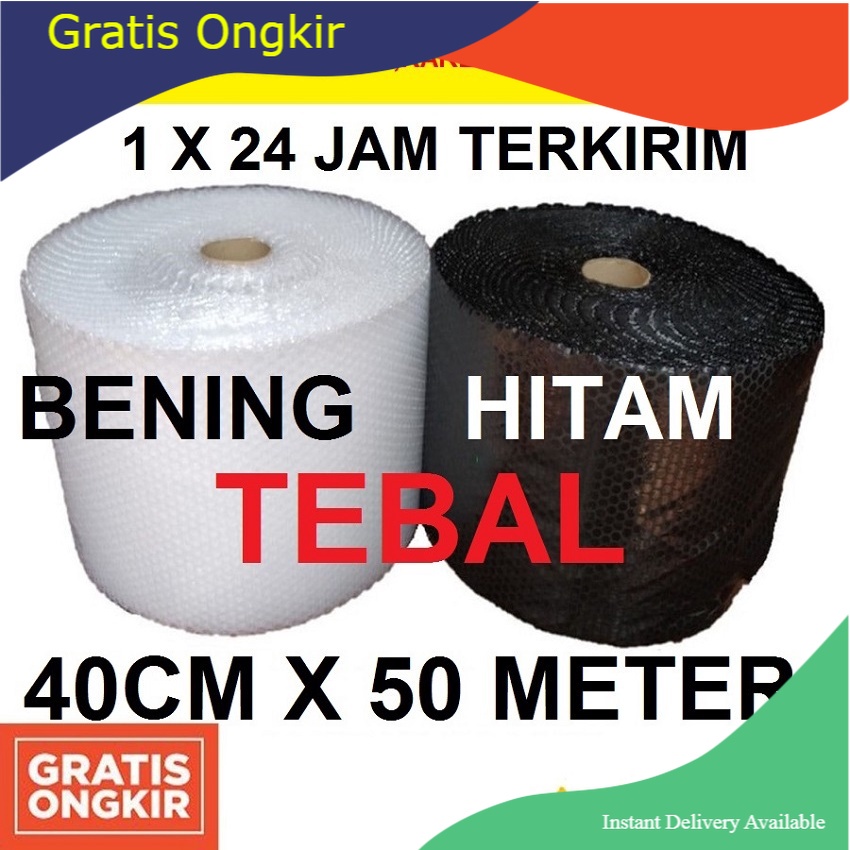 Jual Bubble Wrap Roll Hitam Bening 40cm x 50 meter Jawa Tengah