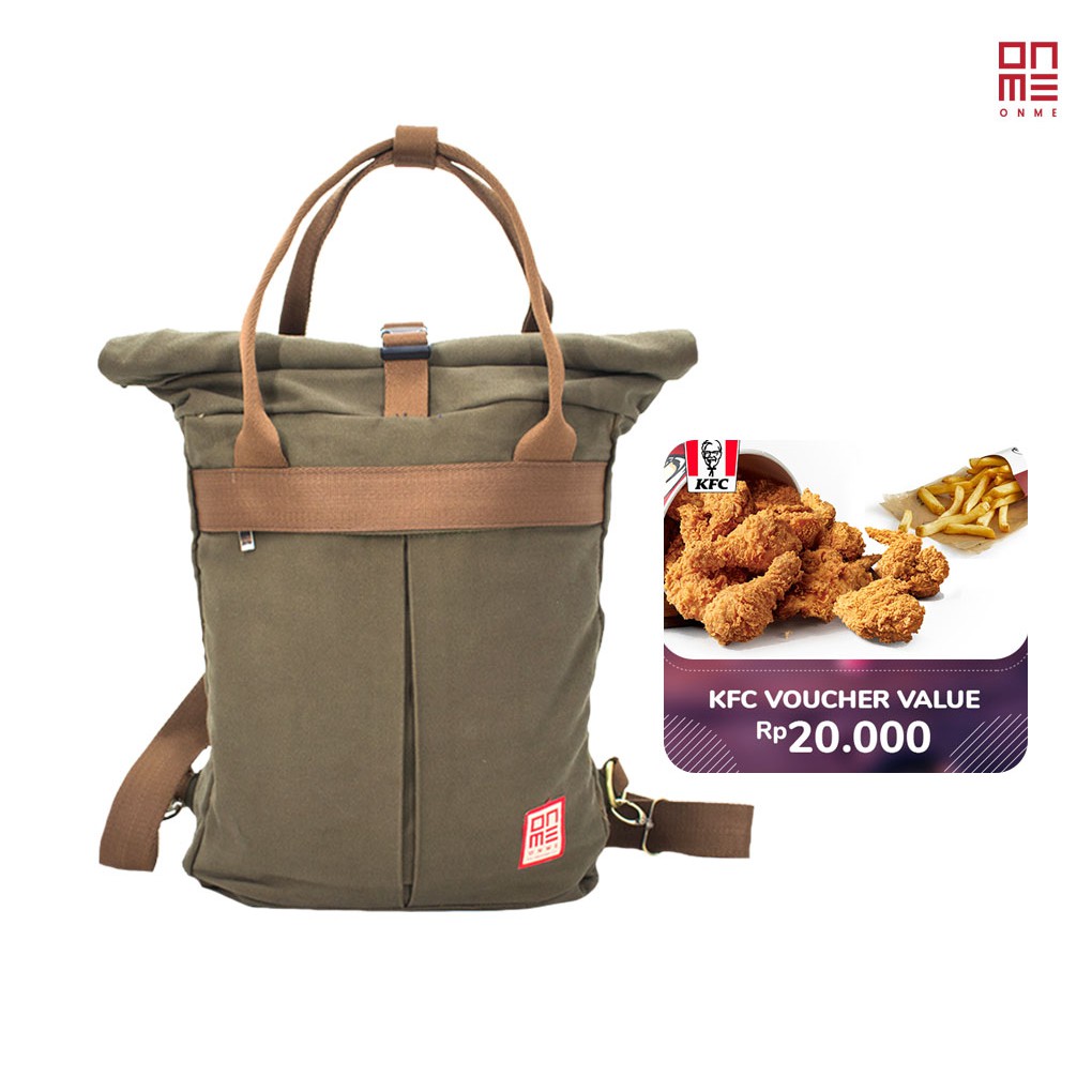 Jual SPECIAL PACKAGE HARU TOTE CANVAS ROLL TOP BACKPACK - GREEN ARMY ...