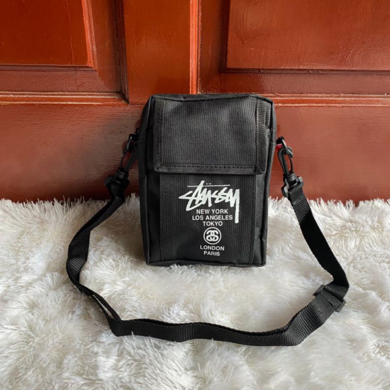 Sling Bag Mini Stussy Troops Stussy Black