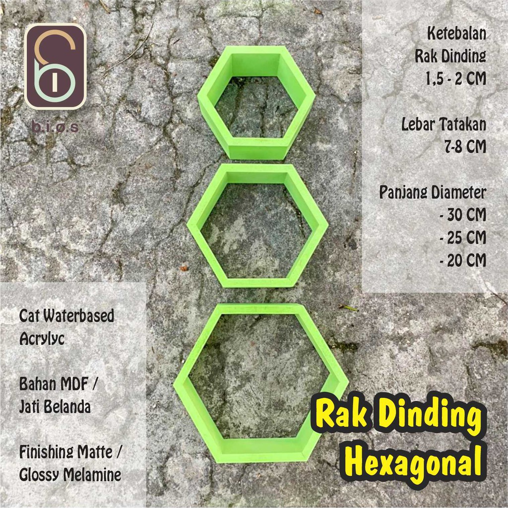 Jual Rak Hexagonal 1 set Rak Dinding Hexagon Rak Dinding Heksagonal Rak ...