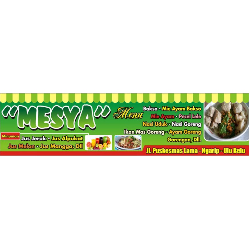Jual Backdrop Banner Warung ukiuran 300x100cm spanduk kedai nasi makan