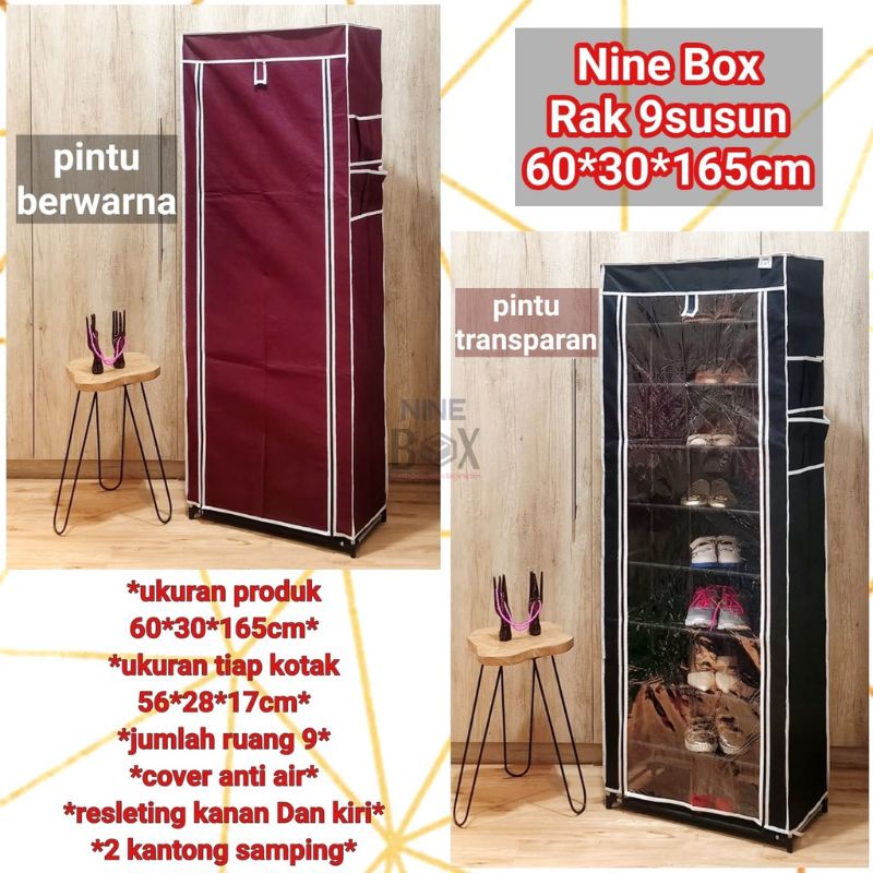 Jual Rak Sepatu 10 Susun ( 9 Rangka / Sekat ) Dilengkapi Dengan Cover ...