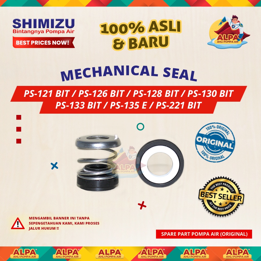 Jual Mechanical Seal Pompa Air SHIMIZU PS-121/126/128/130/133/135 E/221 ...
