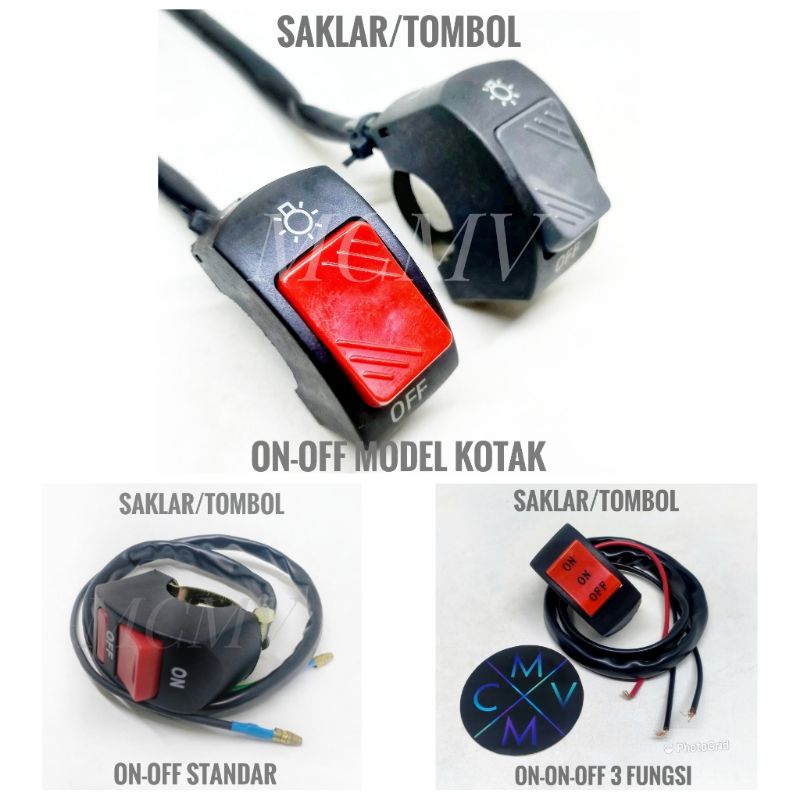Jual SAKLAR TOMBOL ON OFF engine stop / ON-OFF-ON 3fungsi / on off ...