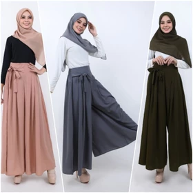 Kulot Rempel Tali Pita Bahan Wolfis Celana Kulot Woolpeach Kerja Kulot Kuliah Kulot Harian