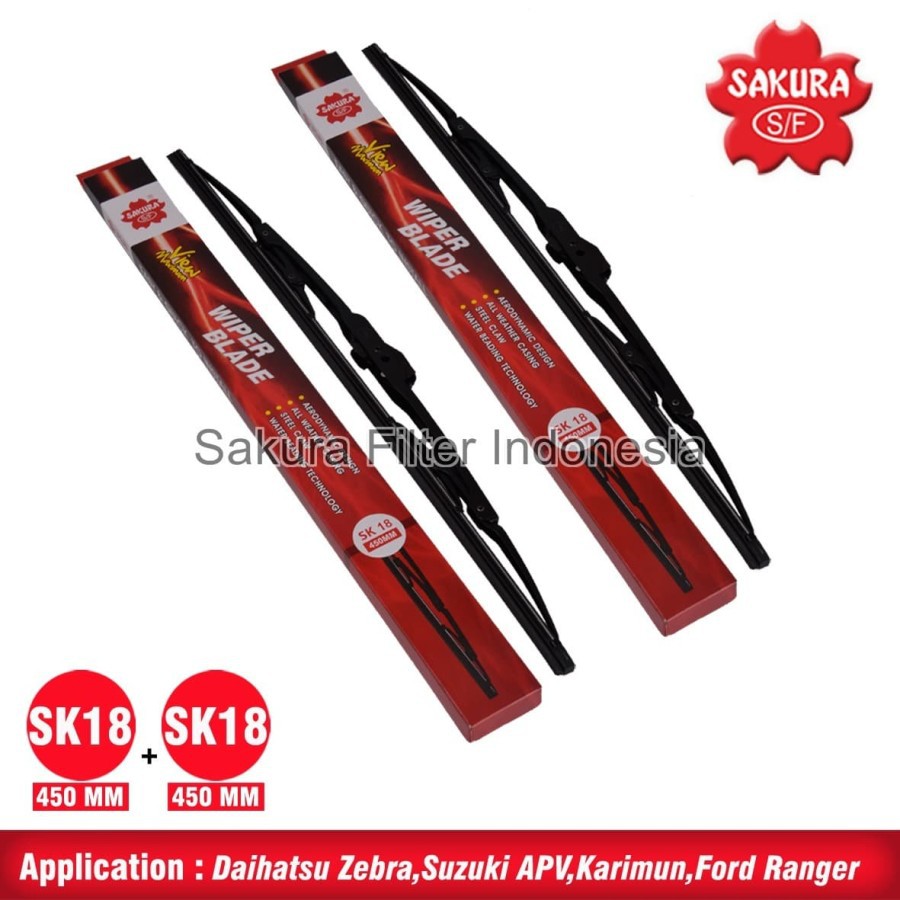 Jual Wiper Suzuki Escudo 1.6 1 Set (2 Pc) Sakura Sk18, SK18 | Shopee ...