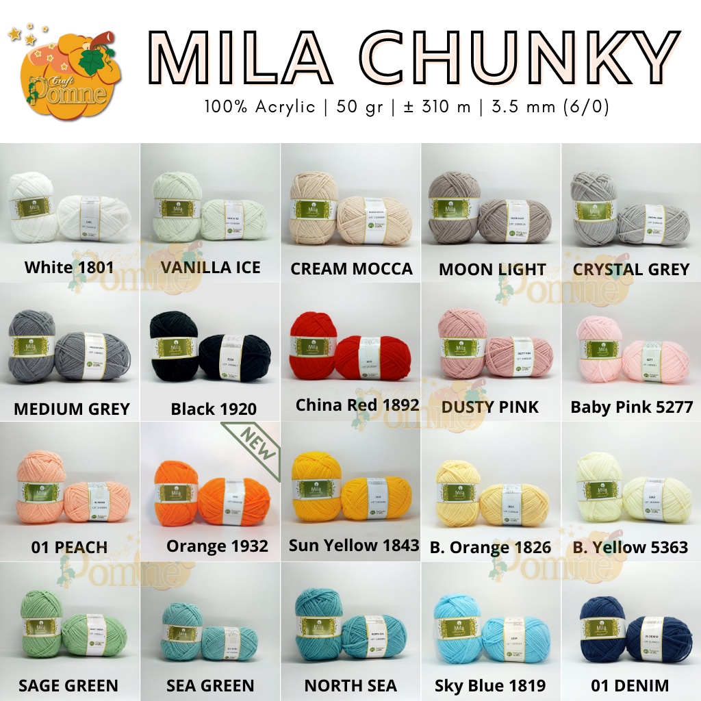 Jual Benang Rajut Mila Chunky Acrylic Braided Yarn Shopee Indonesia
