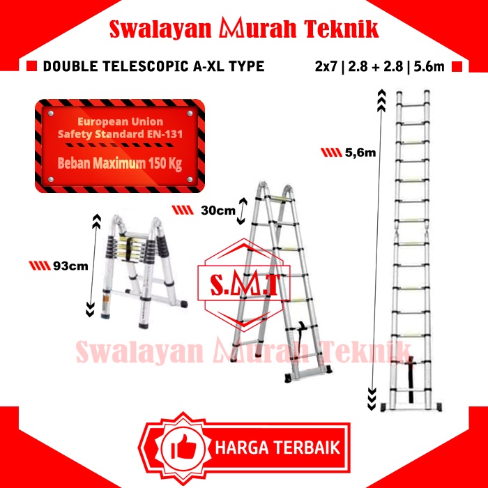 Jual Tangga Double Teleskopic 5,6meter Mollar 5.6Meter Tangga Dobel ...