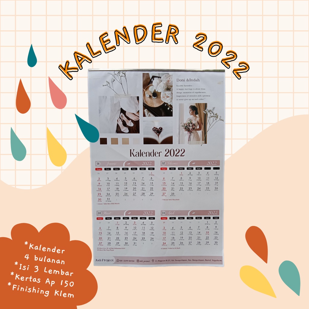 Jual KALENDER DINDING CUSTOM KALENDER DESAIN MODERN ELEGANT KALENDER 