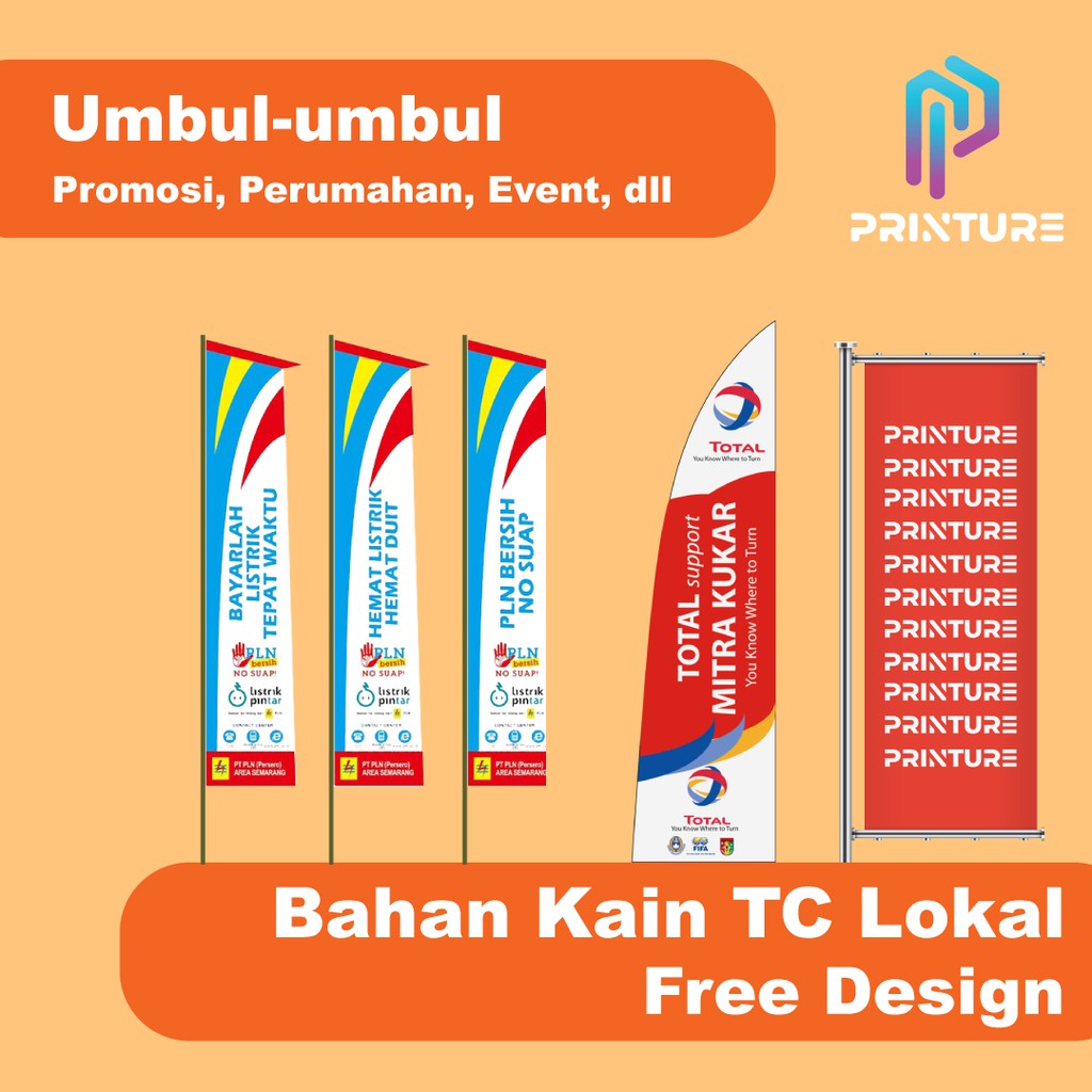 Jual Cetak Umbul Umbul Event Spanduk Kain Tc Cotton Bebas Desain Sablon Manual Shopee Indonesia