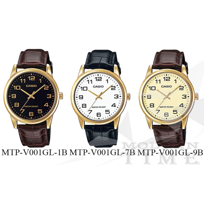 Jual Casio Original MTP V001GL Luxurious And Glamorous Jam Tangan Pria Gold Kulit Analog