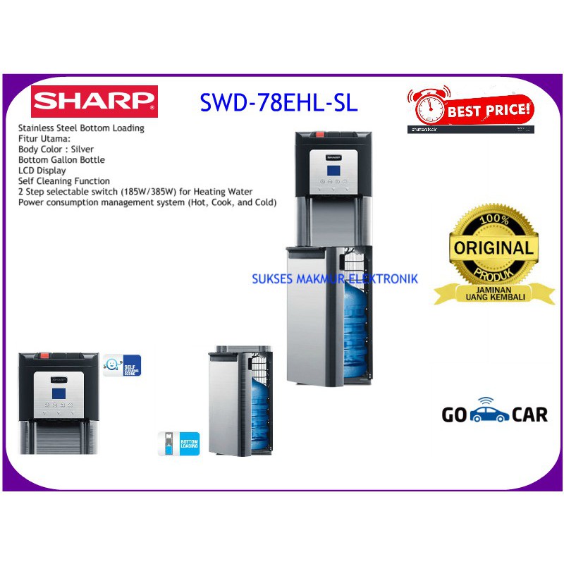 Jual Sharp Dispenser SWD-78EHL-SL Stainless Steel Bottom Loading ...