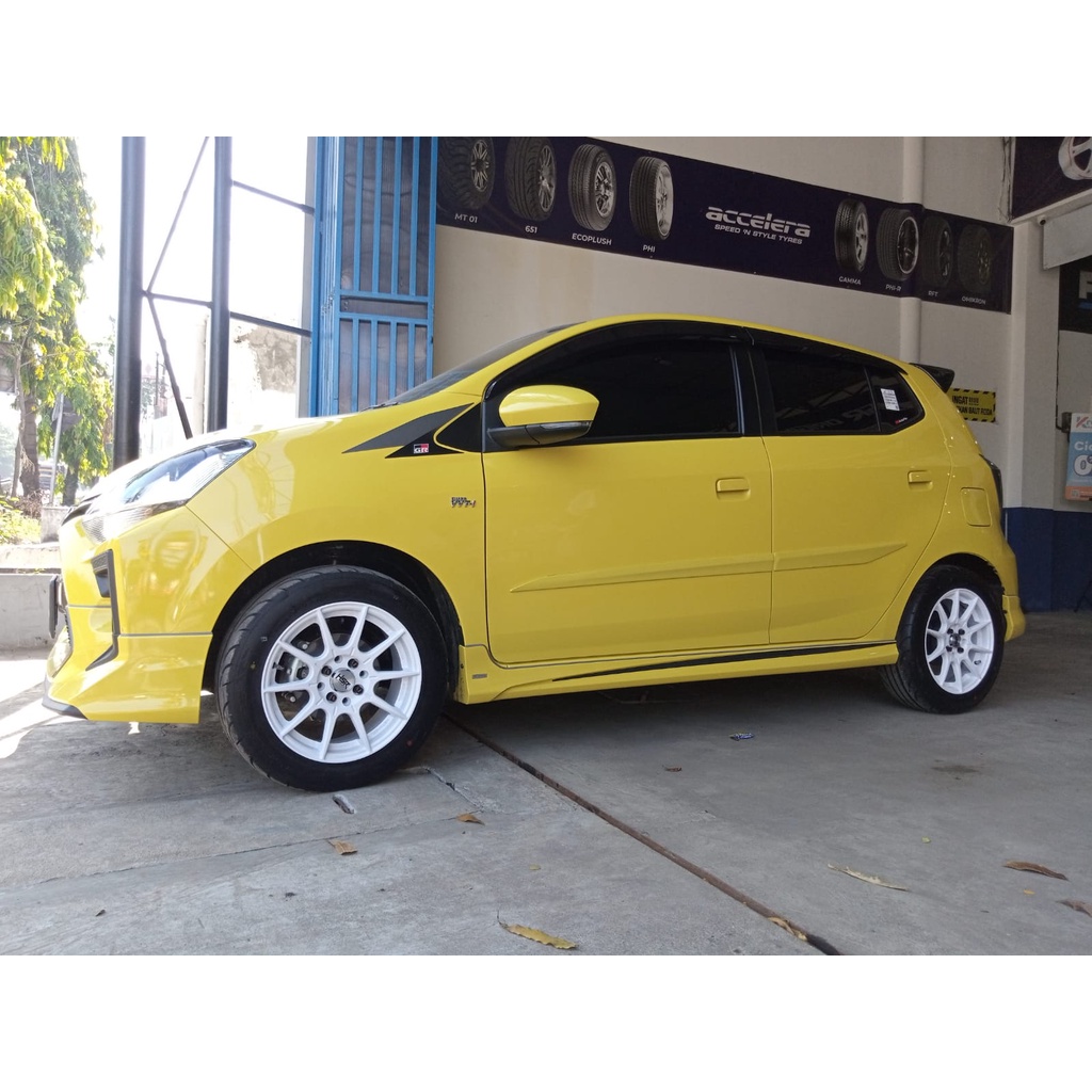 Jual velg mobil agya ring 15 hsr rai s2 rata body warna putih | Shopee