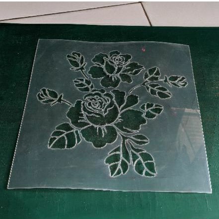 Jual Stencil dinding motif bunga4 ukuran 23*23cm bahan tebal | Shopee
