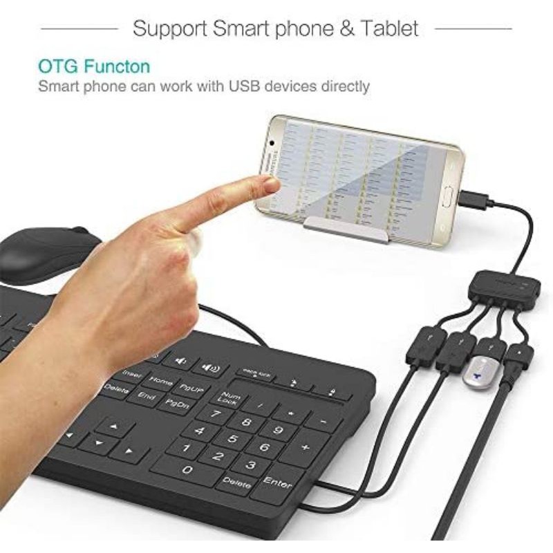 Jual 4in1 Micro Usb Hub + Charge Kabel Otg Micro 3 Port Usb Female ...