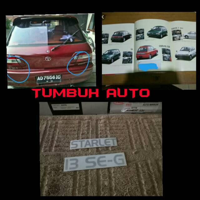 Jual Sticker Stiker Striping List Tulisan STARLET 13 SE-G 1.3 SEG ...