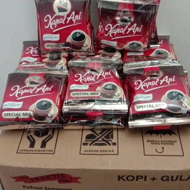 Jual KOPI KAPAL API SPECIAL MIX+GULA 25GR 1 RENCENG ISI 10 | Shopee ...