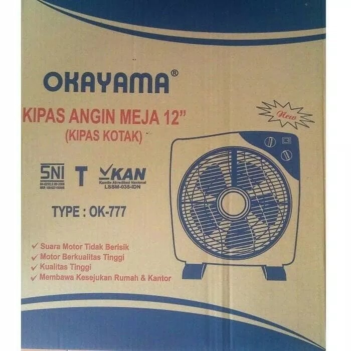 Jual Okayama OK-777 Box Fan 12 inch Kipas Angin Kotak - Timer - Meja ...