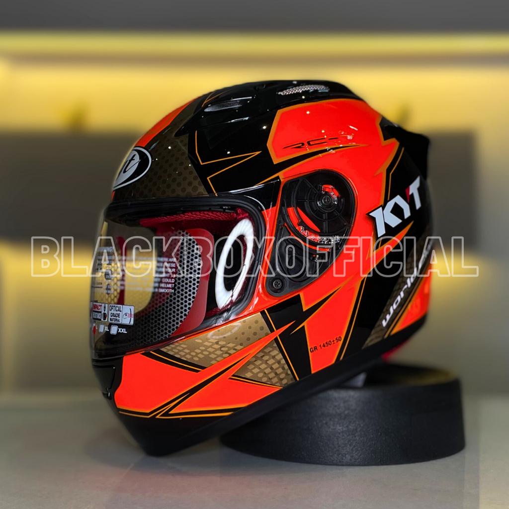 Jual KYT RC7 RC Seven #16 Red Fluo Gold Black | Shopee Indonesia