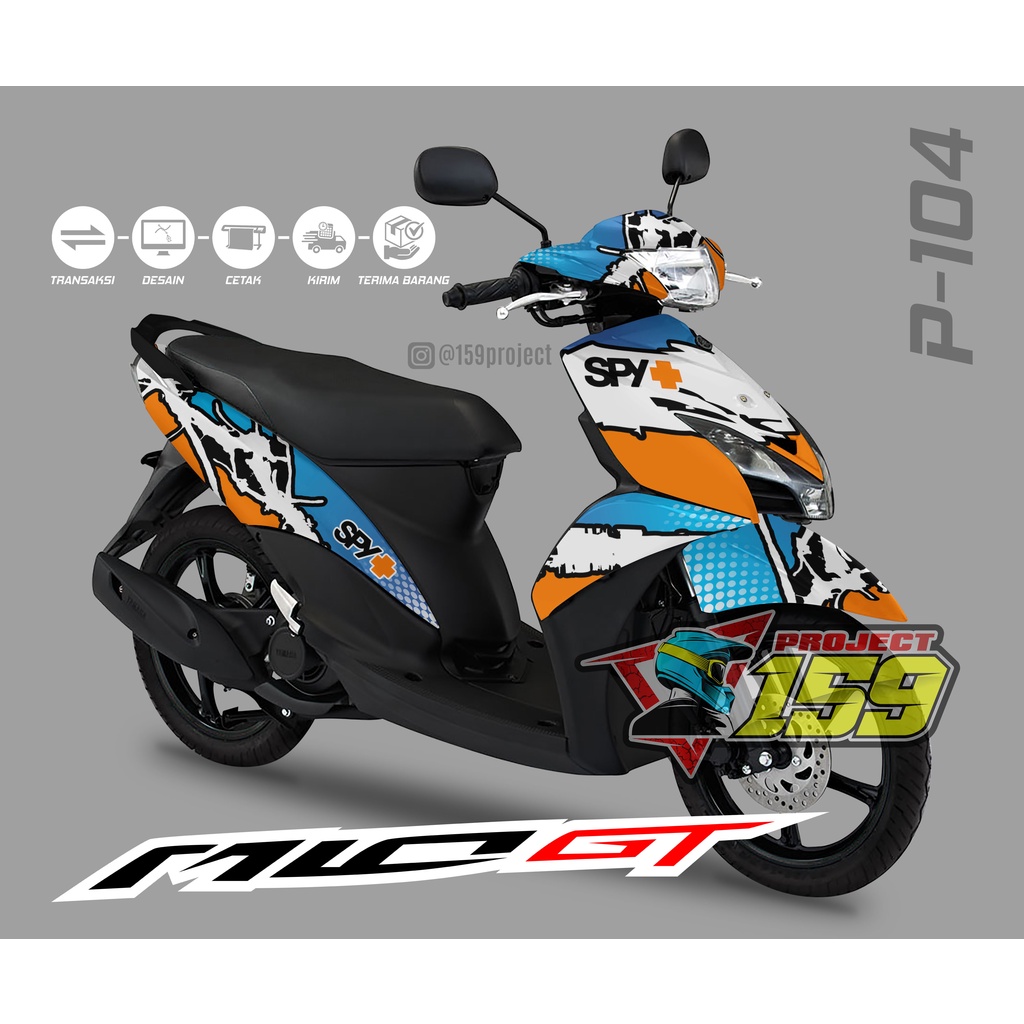 Jual Sticker Decal Mio GT - Project 104 Road Race Livery | Shopee Indonesia