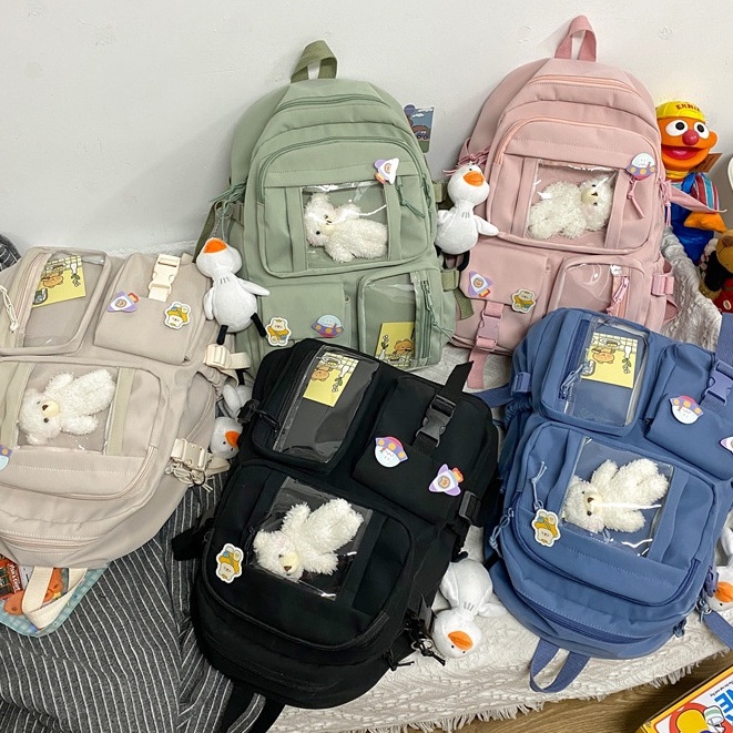 Jual Tas Ransel Backpack Korea Cute 3 pocket design Import 2022-121 ...