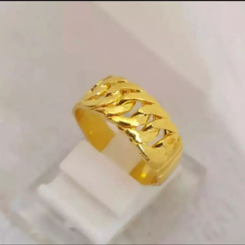 Jual cincin rantai berlapis emas24K mirip dengan mas asli tidak mudah ...