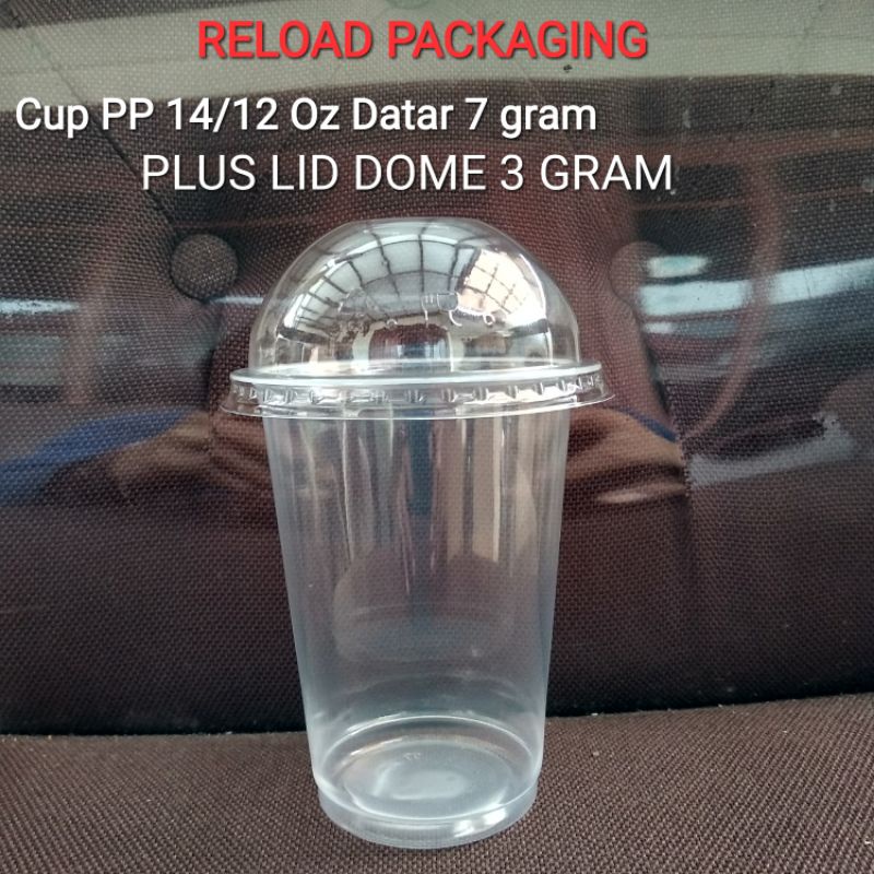Jual Gelas Plastik Pp 12oz 14oz Plastic Cup Pp 12 Oz 14 Oz Plus Tutup Cembung Lid Dome Datar 1194