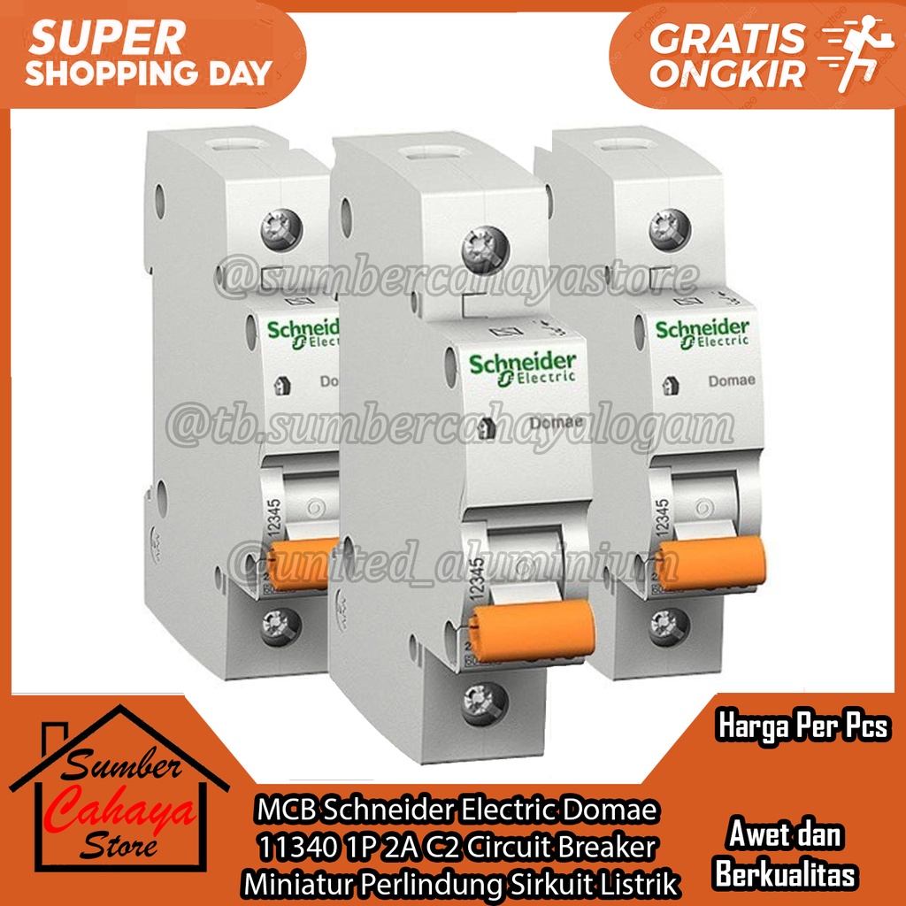 Jual MCB Merek Merk Schneider Electric Amper Ampere Domae Mini DOM