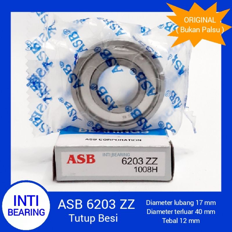 Jual BALL BEARING 6203 ZZ ASB LAKER ASLI ORIGINAL LAHER BANTALAN 6203ZZ ...