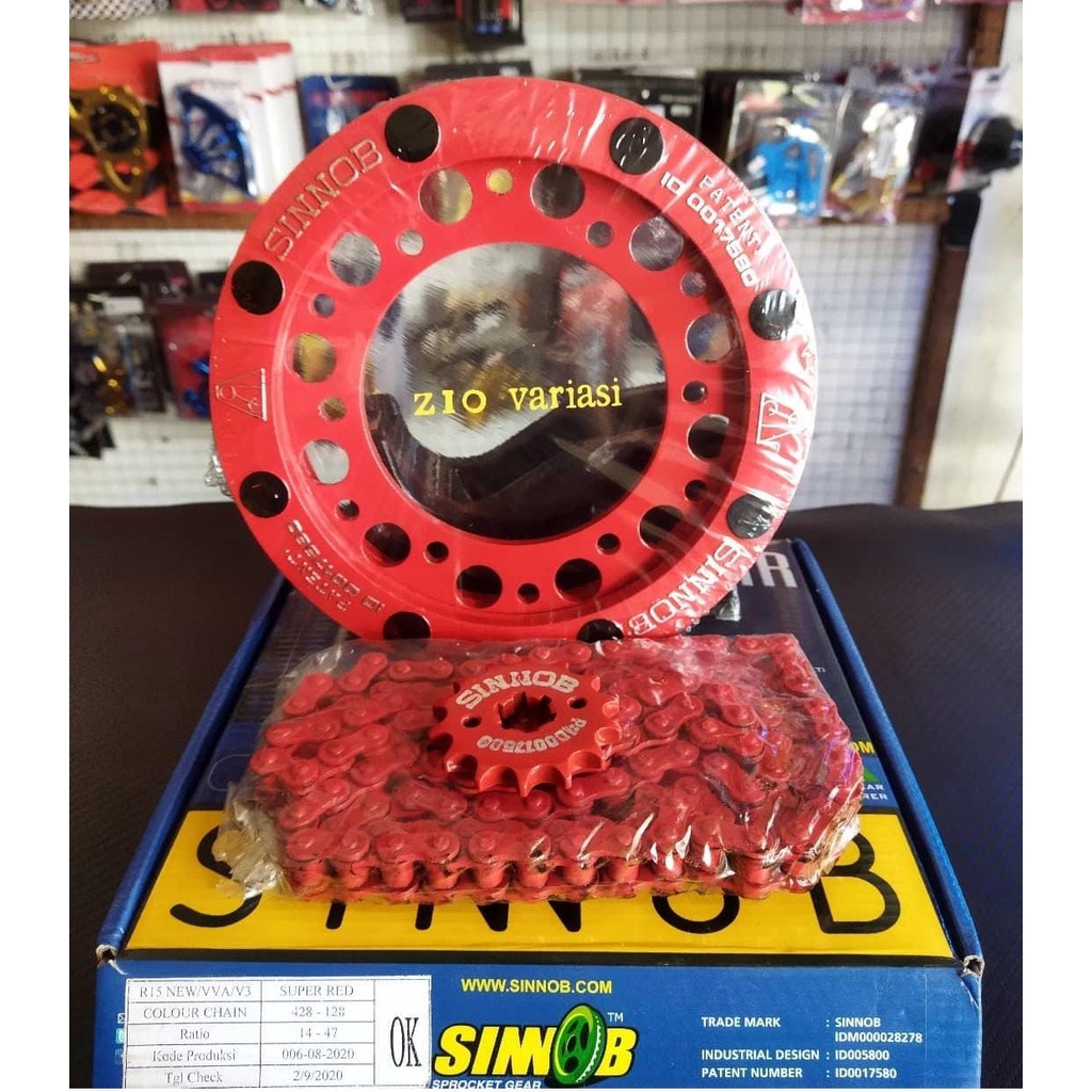 Jual Sinnob Sprocket Gear Paket Depan Belakang Rantai R15 New VVA V3