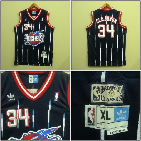 Jual JERSEY BASKET NBA HOUSTON ROCKETS #34 HAKEEM OLAJUWON HITAM ...