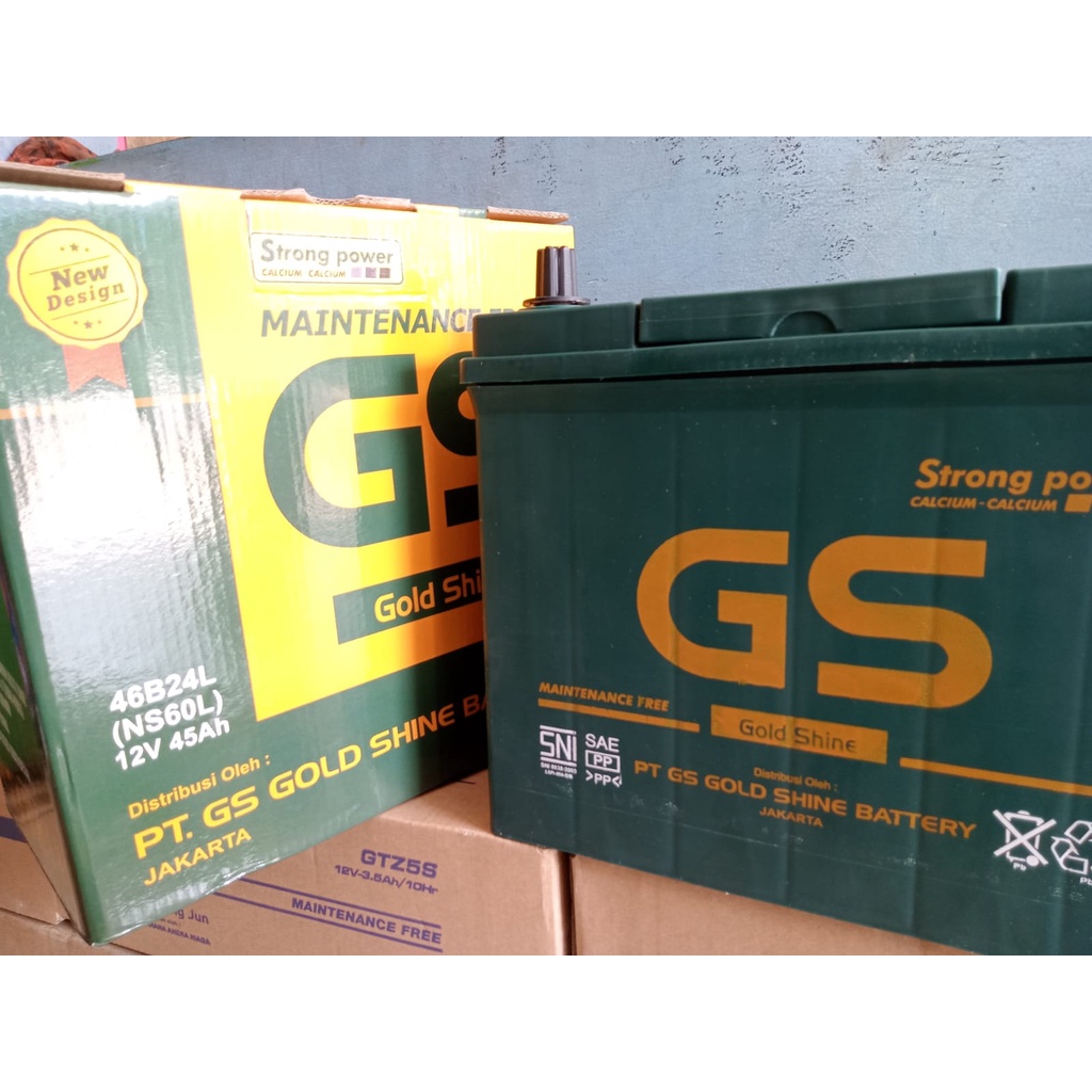 Jual Aki Mobil NS60L / 46B24L GS Aki kering 12 Volt 45 Ampere | Shopee