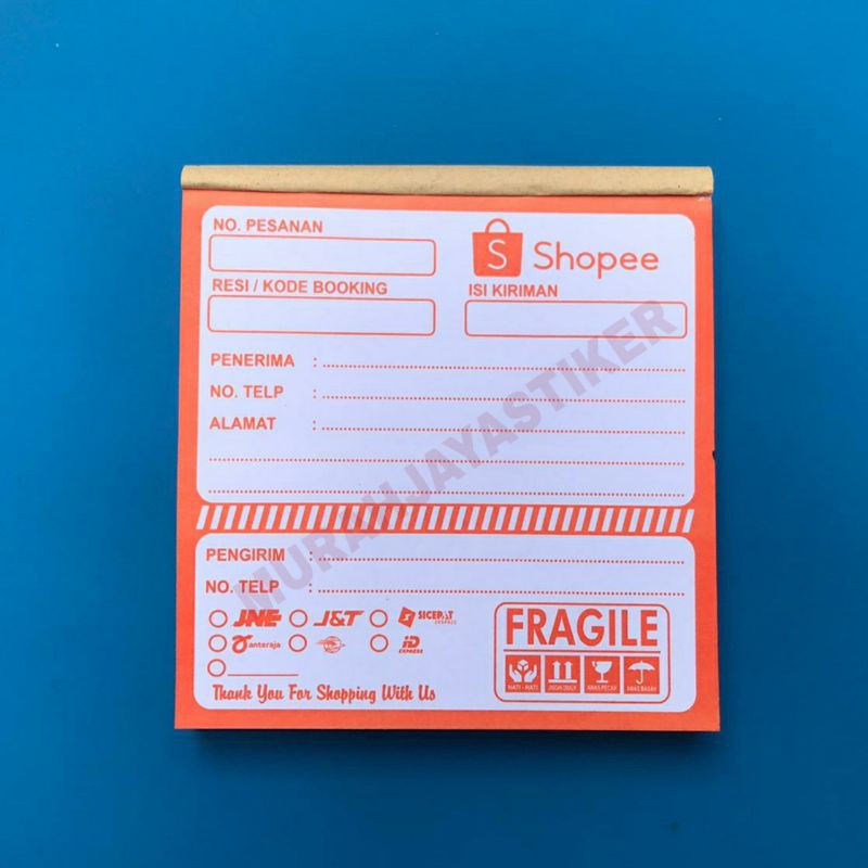 Jual LABEL PENGIRIMAN SHOPEE ISI 100 LEMBAR / LABEL PENGIRIMAN MURAH ...