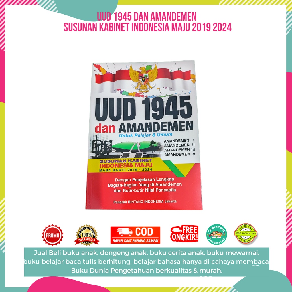 Jual UUD 1945 Dan AMANDEMEN Susunan Kabinet Indonesia Maju 2019 2024 ...