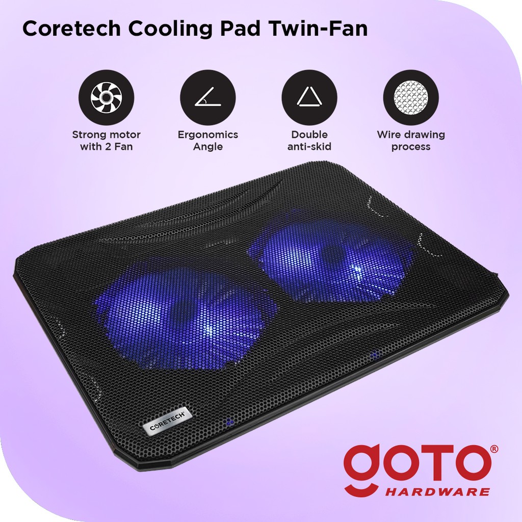 Jual Goto Coretech Twinfan Cooling Pad Kipas Fan Pendingin Laptop ...