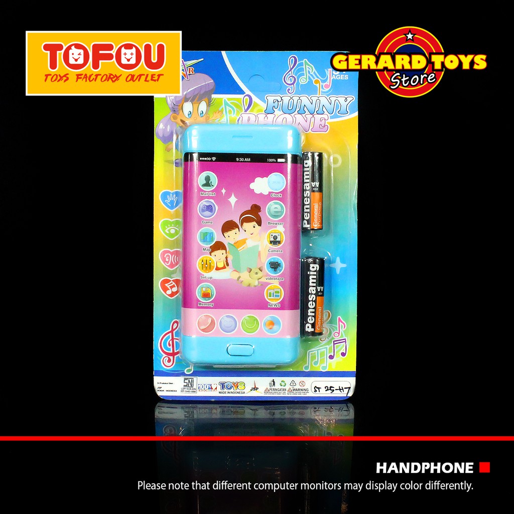 Jual Mainan Handphone Mobile Phone Funny Edge Plus Blue KEREN BANGET ...