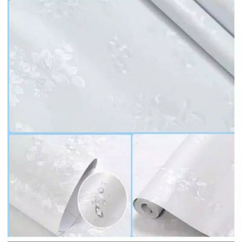 Jual MOTIF TERBARU WALLPAPER EMBOSS PUTIH HIGH QUALITY WALLPAPER PVC ...