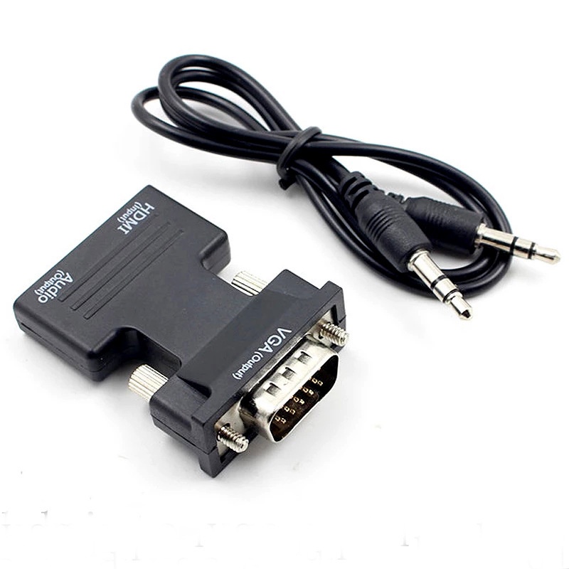 Jual Adaptor Konverter Hdmi Female To Vga Male Hdmi To Vga Adaptor With Audio Shopee Indonesia