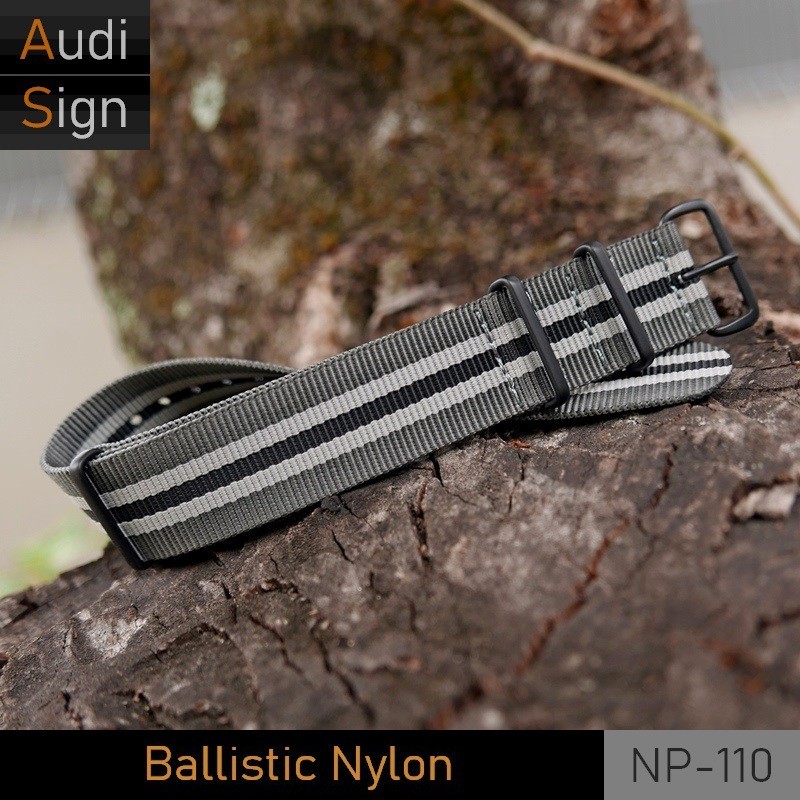 Bracelet De Montre OTAN / G10 En Nylon Côtelé Militaire - Boucle PVD - Pour Boîtier 18-24mm