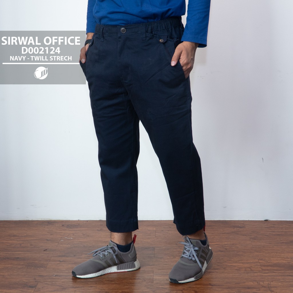 Jual J-012 Sirwal Office Panjang Slim Twill Stretch Navy | Shopee Indonesia