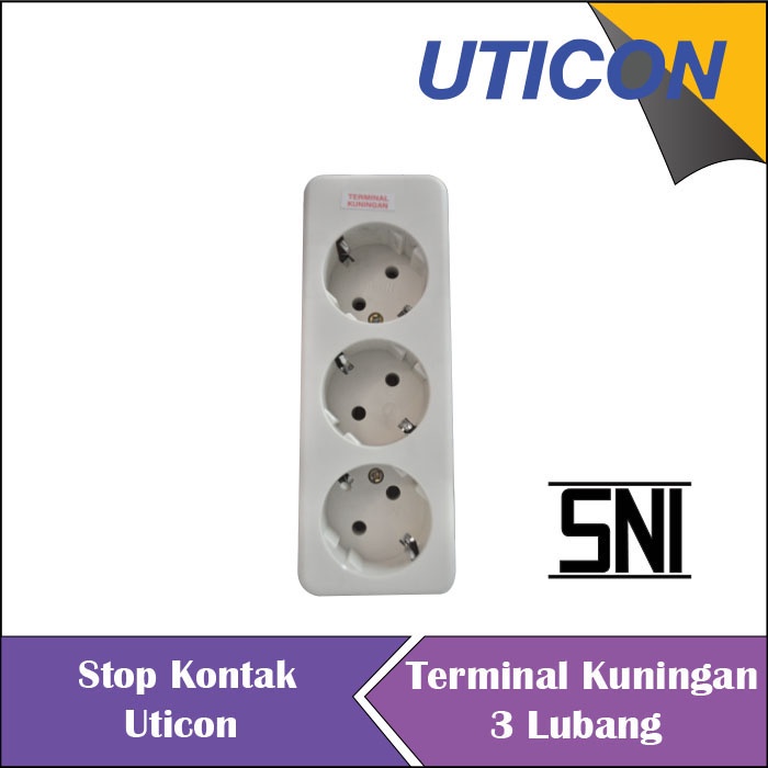 Jual STOP KONTAK UTICON 3 TIGA LUBANG STOPKONTAK SK 3 LB SOCKET OB OU ...