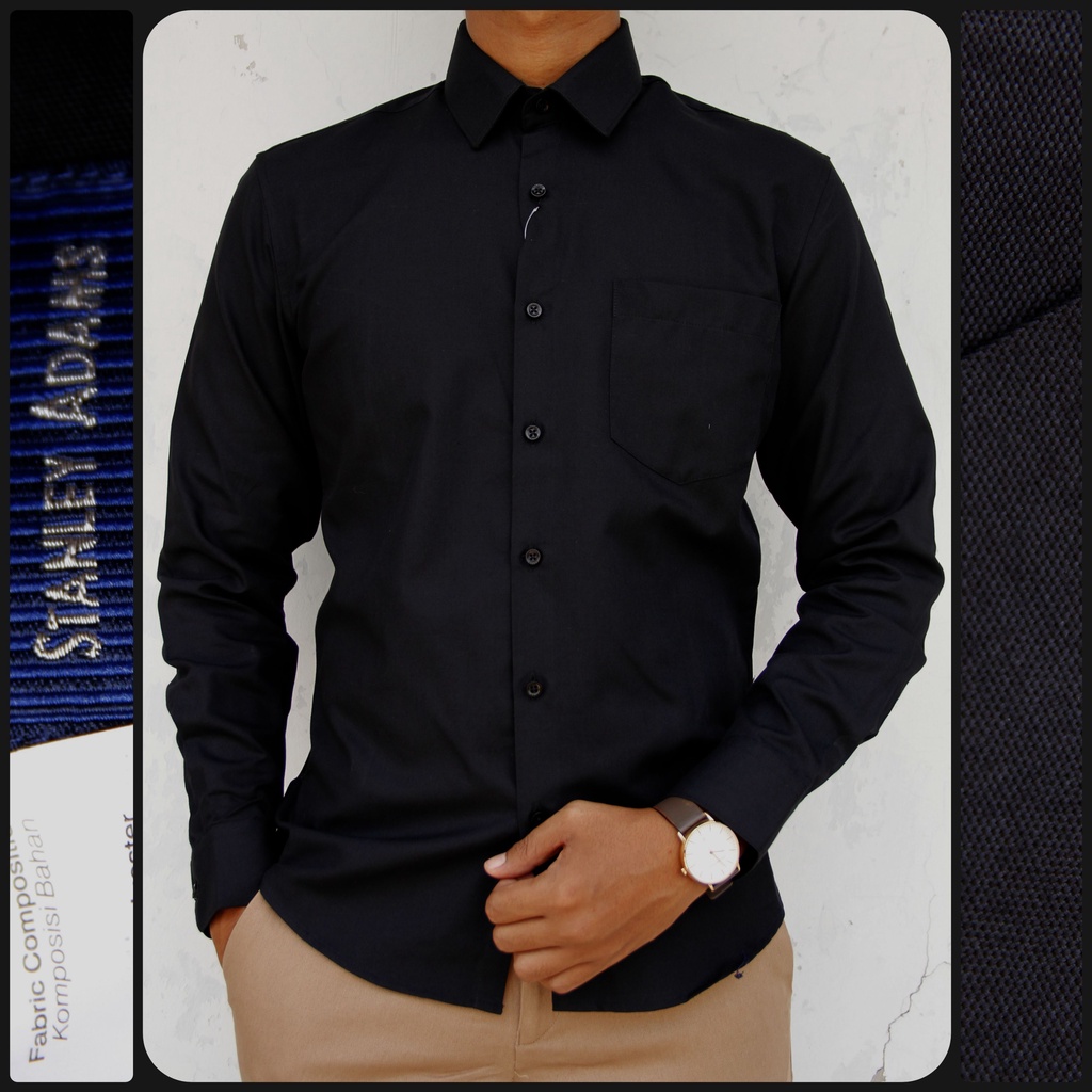 Stanley Adams Kemeja Texture Lengan panjang Micro Check
