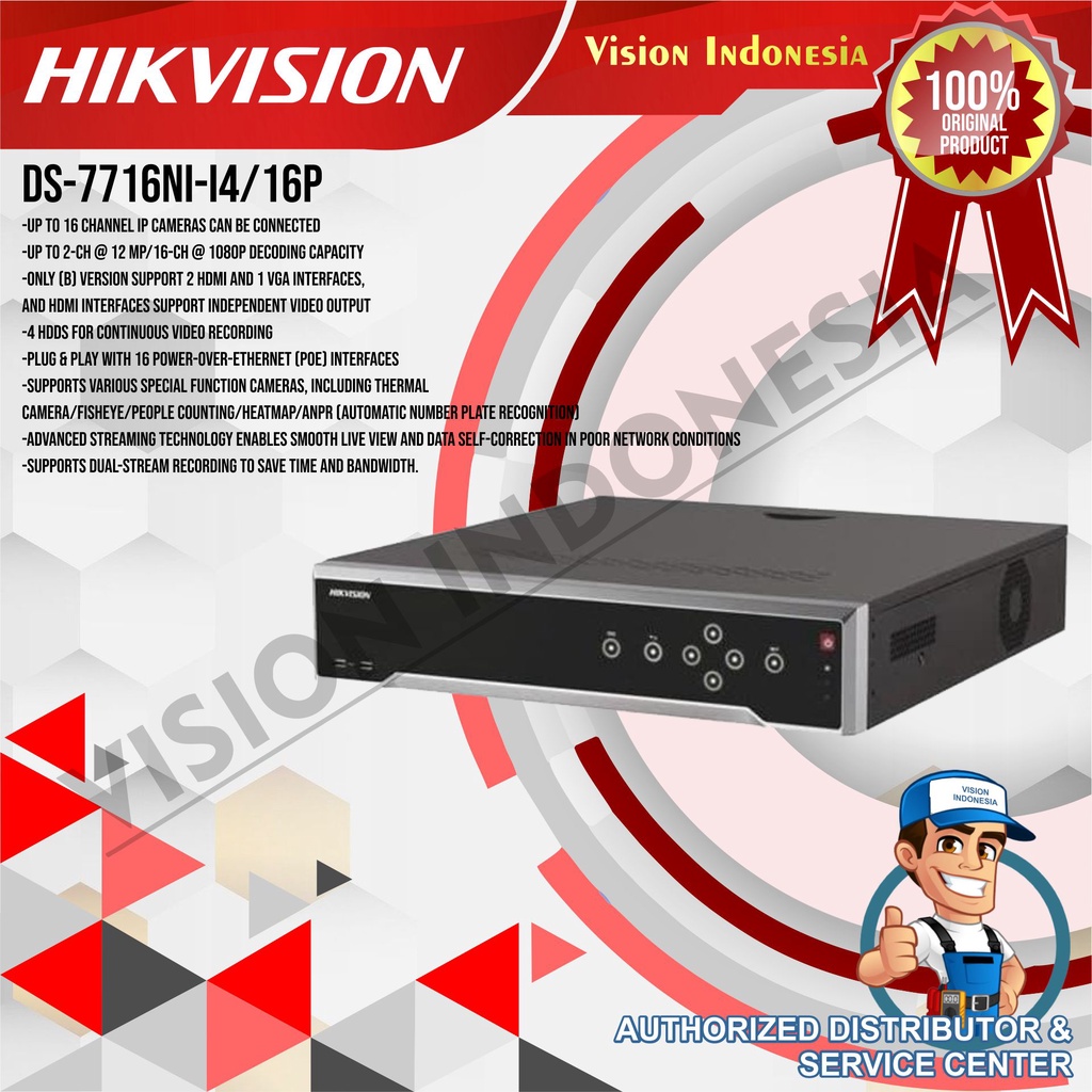 Jual HIKVISION NVR DS-7716NI-I4(/16P) | Shopee Indonesia