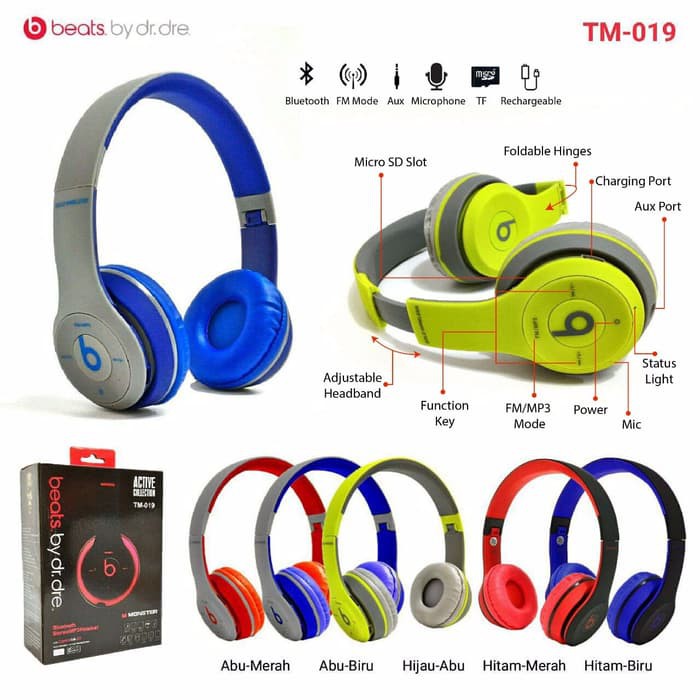 Jual Handsfree Headphone Earphone Headset Bluetooth Beats Solo Tm