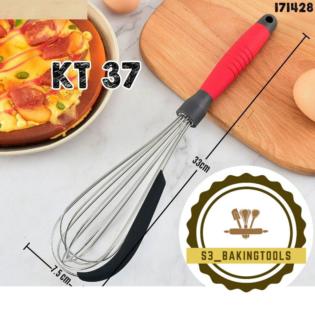 Jual Whisk large KT37 pengaduk adonan gagang warna merah sesuai gambar ...